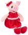 Мягкая игрушка ABtoys Свинка в красном платье 16 см